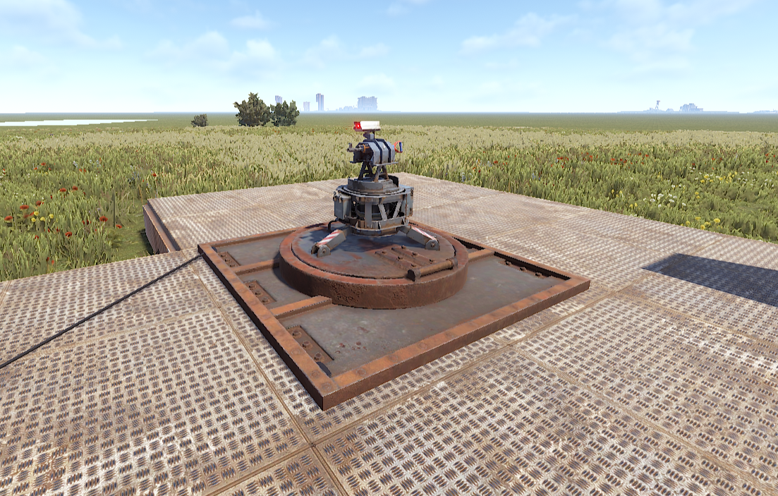 Turret raised on the surface, ready to fire
